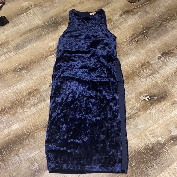 Valour crushed navy blue high slit tunic - Picture 1 of 4
